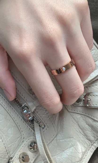 [⭐Hevara Jewelry]LOVE RING 4MM 1 DIAMOND