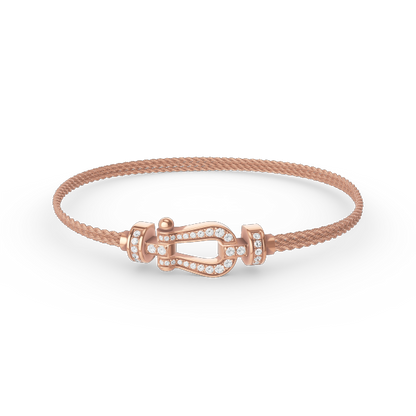 [⭐Hevara Jewelry]FORCE SMALL HORSESHOE  DIAMOND CHAIN ROPE BRACELET