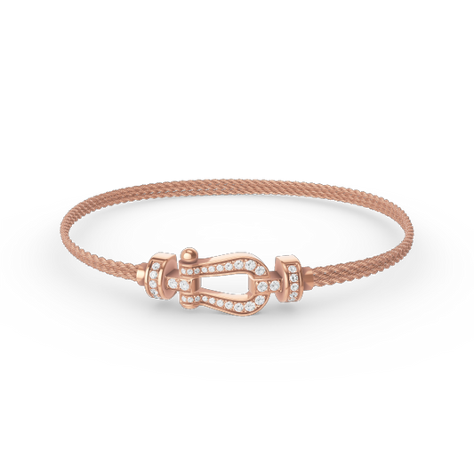 [⭐Hevara Jewelry]FORCE SMALL HORSESHOE  DIAMOND CHAIN ROPE BRACELET