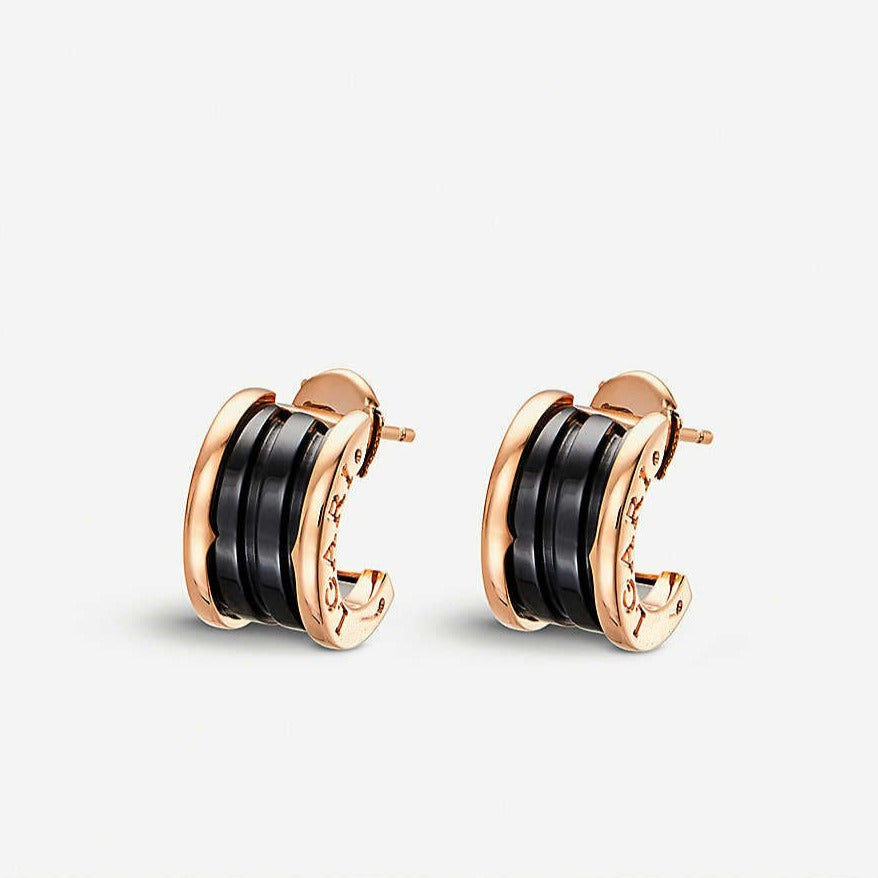 [⭐Hevara Jewelry]ZERO 1 PINK GOLD CERAMIC EARRINGS