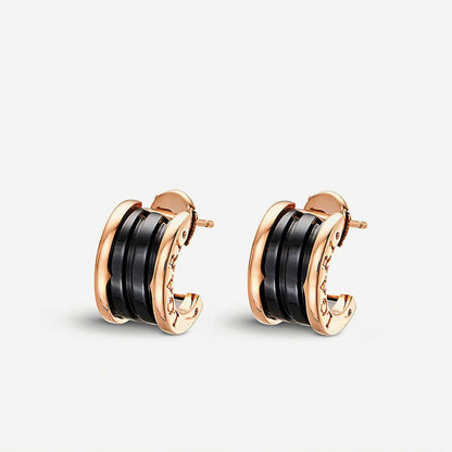 [⭐Hevara Jewelry]ZERO 1 PINK GOLD CERAMIC EARRINGS