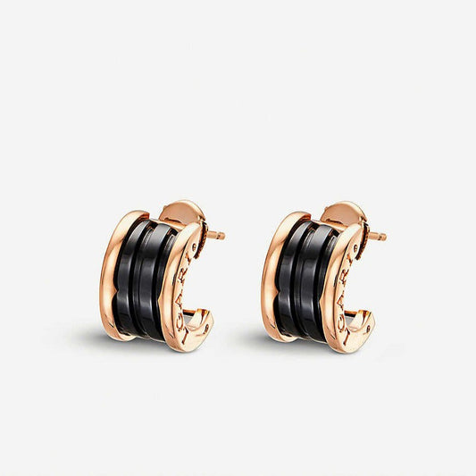[⭐Hevara Jewelry]ZERO 1 PINK GOLD CERAMIC EARRINGS