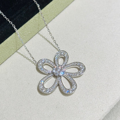 [⭐Hevara Jewelry]FLOWERLACE NECKLACE FULL DIAMONDS