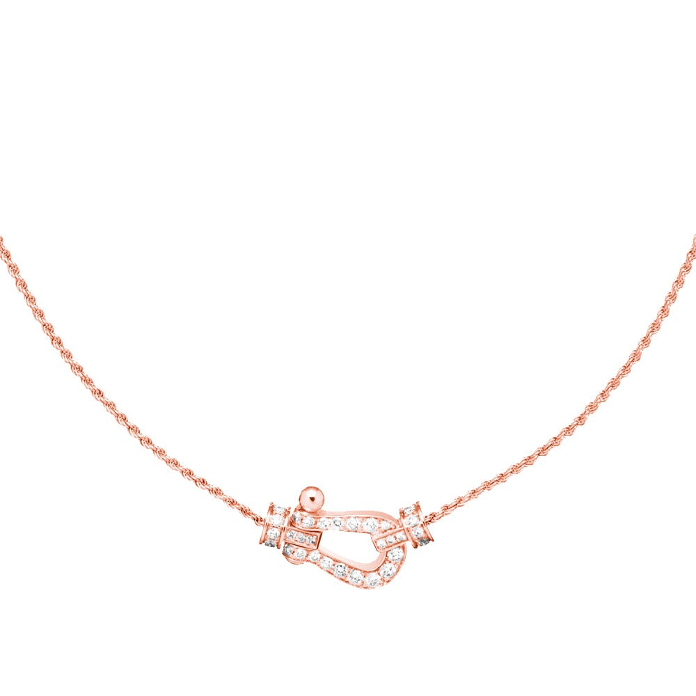 [⭐Hevara Jewelry]FORCE 10 PINK GOLD DIAMOND NECKLACE