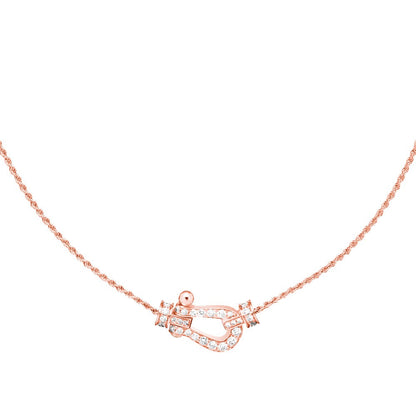 [⭐Hevara Jewelry]FORCE 10 PINK GOLD DIAMOND NECKLACE