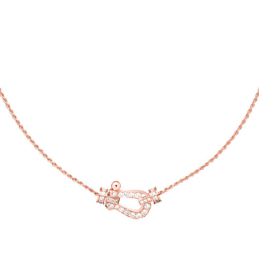 [⭐Hevara Jewelry]FORCE 10 PINK GOLD DIAMOND NECKLACE