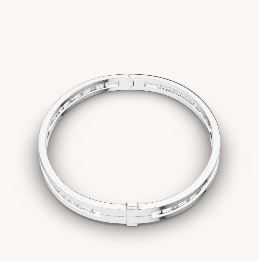 [⭐Hevara Jewelry]ZERO 1 SPIRAL LOGO SILVER BRACELET