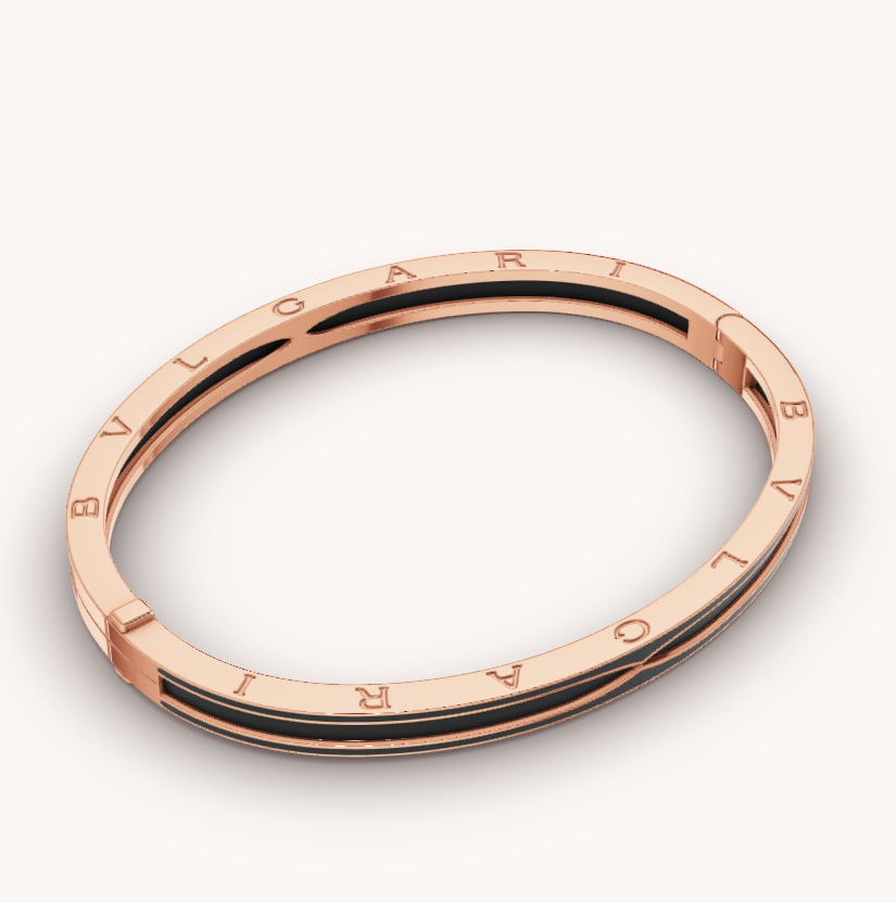 [⭐Hevara Jewelry]ZERO 1 PINK GOLD WITH MATTE BLACK CERAMIC BRACELET