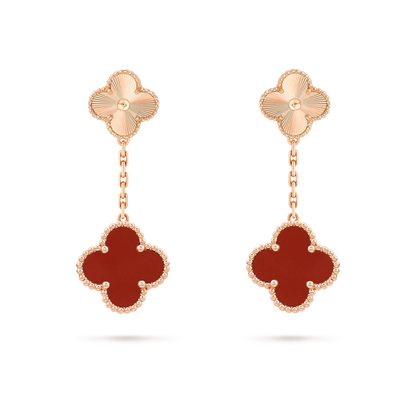 [⭐Hevara Jewelry]CLOVER 2 MOTIF  LASER CARNELIAN EARRINGS
