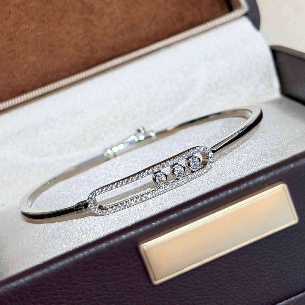 [⭐Hevara Jewelry]Move Pavé Diamond Bangle Bracelet M