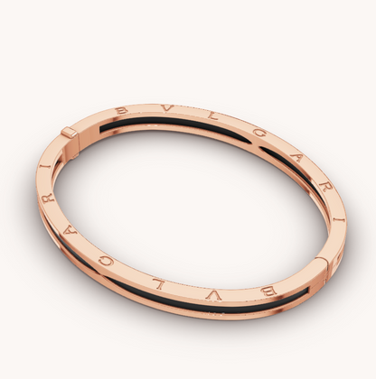 [⭐Hevara Jewelry]ZERO 1 PINK GOLD WITH BLACK CERAMIC BRACELET