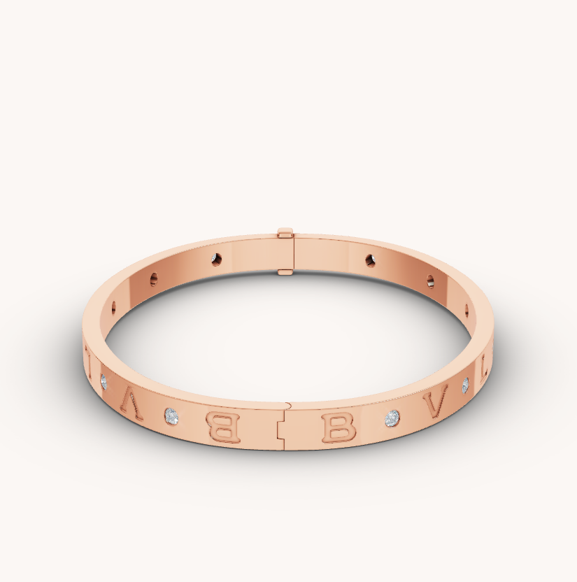[⭐Hevara Jewelry]ZERO 1 PINK GOLD 12 DIAMONDS BRACELET