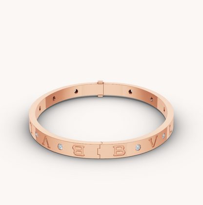 [⭐Hevara Jewelry]ZERO 1 PINK GOLD 12 DIAMONDS BRACELET