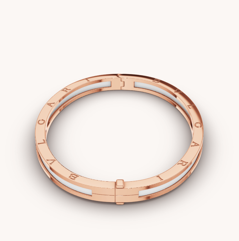 [⭐Hevara Jewelry]ZERO 1 PINK GOLD WITH WHITE CERAMIC BRACELET