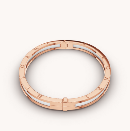 [⭐Hevara Jewelry]ZERO 1 PINK GOLD WITH WHITE CERAMIC BRACELET