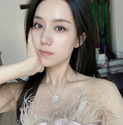 [⭐Hevara Jewelry]FLOWERLACE NECKLACE FULL DIAMONDS