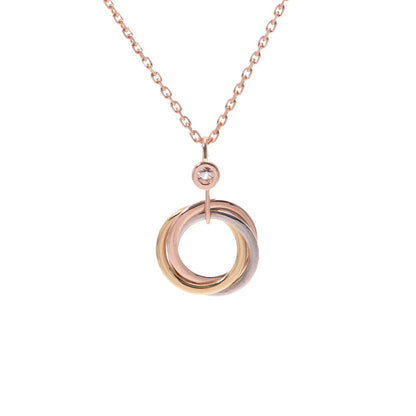 [⭐Hevara Jewelry]TRINITY SILVER GOLD PINK GOLD NECKLACE
