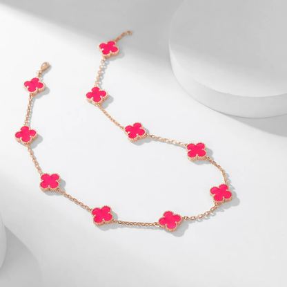[⭐Hevara Jewelry]CLOVER 10 MOTIFS  NEW BUBBLE PINK ENAMEL