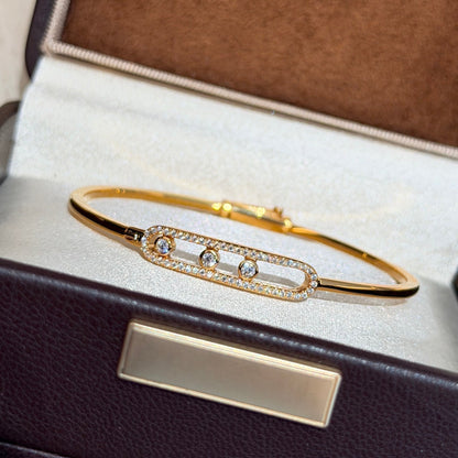 [⭐Hevara Jewelry]Move Pavé Diamond Bangle Bracelet M