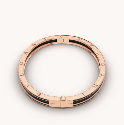 [⭐Hevara Jewelry]ZERO 1 PINK GOLD WITH MATTE BLACK CERAMIC BRACELET