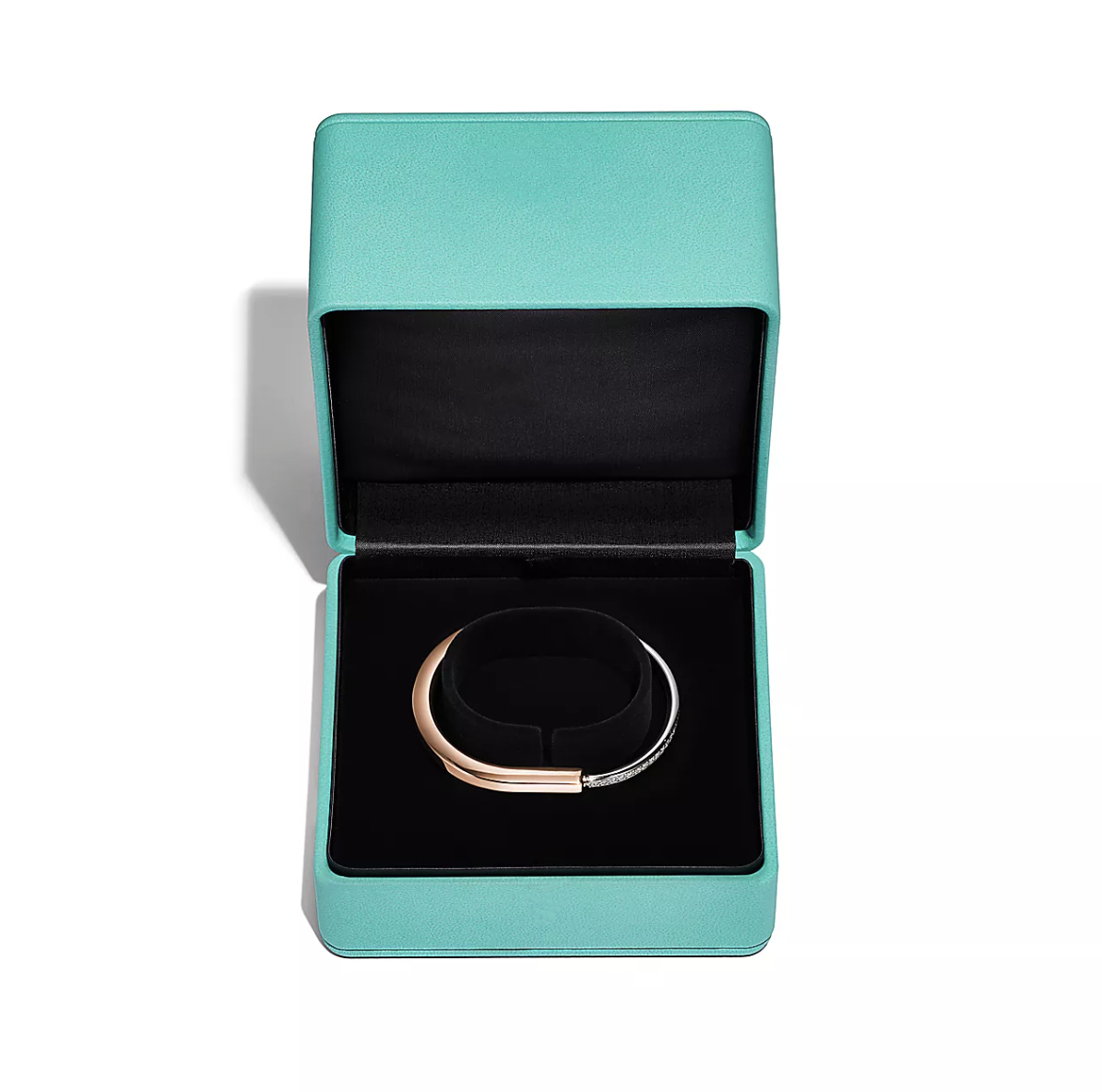 [Hevara Jewelry]LOCK BRACELET ROSE AND WHITE GOLD DIAMOND