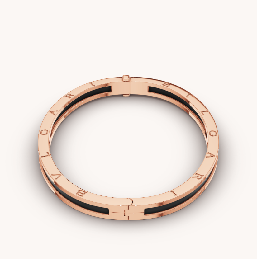 [⭐Hevara Jewelry]ZERO 1 PINK GOLD WITH BLACK CERAMIC BRACELET