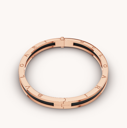 [⭐Hevara Jewelry]ZERO 1 PINK GOLD WITH BLACK CERAMIC BRACELET