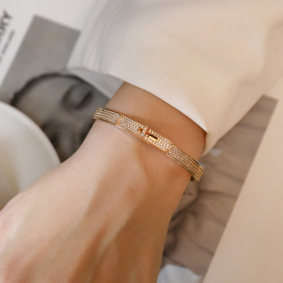 [⭐Hevara Jewelry]KELLY BRACELET DIAMOND PAVED
