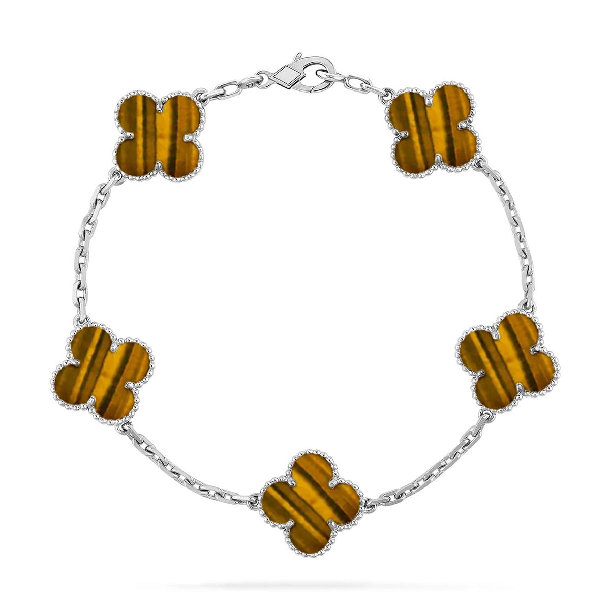 [⭐Hevara Jewelry] CLOVER 5 MOTIFS TIGER EYE BRACELET COLLECTION