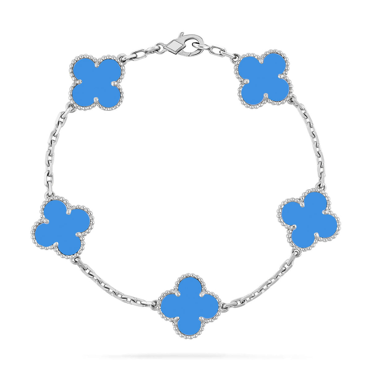 [⭐Hevara Jewelry] CLOVER 5 MOTIF BLUE AGATE BRACELET COLLECTION