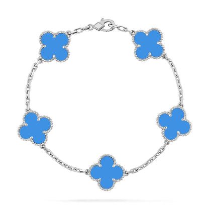 [⭐Hevara Jewelry] CLOVER 5 MOTIF BLUE AGATE BRACELET COLLECTION