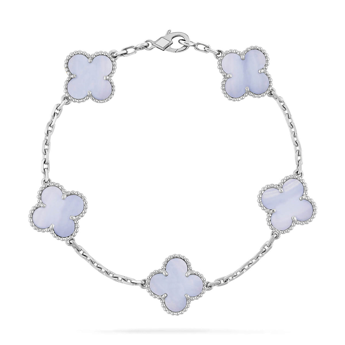 [⭐Hevara Jewelry] CLOVER 5 MOTIF PURPLE CHALCEDONY BRACELET COLLECTION