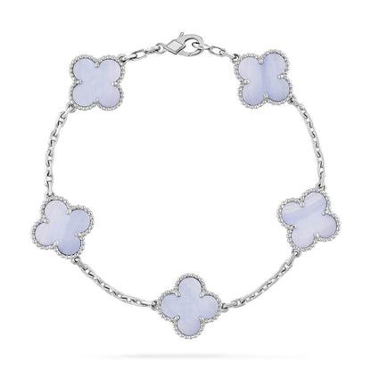 [⭐Hevara Jewelry] CLOVER 5 MOTIF PURPLE CHALCEDONY BRACELET COLLECTION