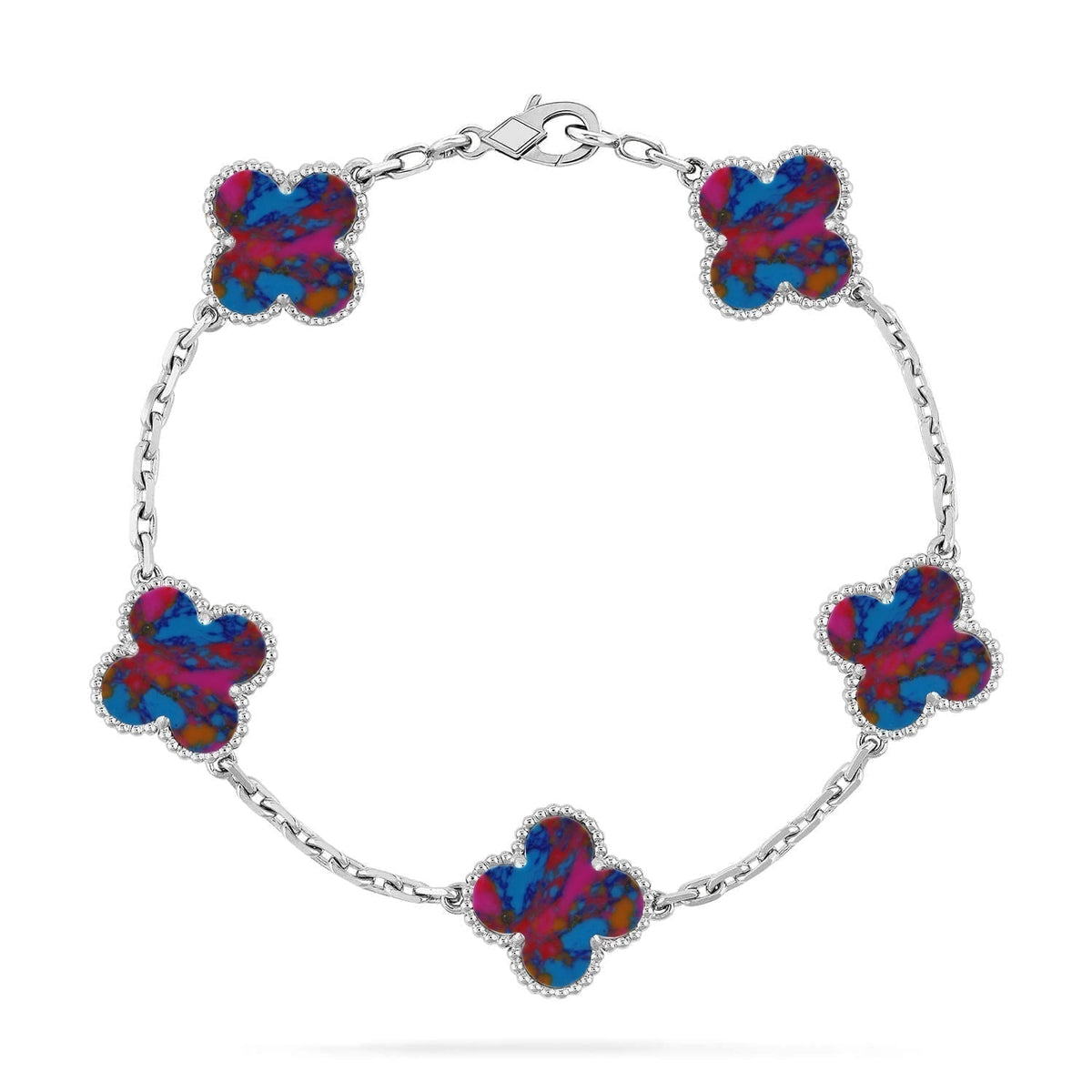 [⭐Hevara Jewelry]CLOVER 5 MOTIF COLOR GEMSTONES BRACELET COLLECTION