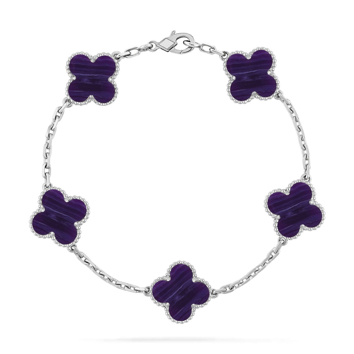 [⭐Hevara Jewelry]CLOVER 5 MOTIF PURPLE STRIPES BRACELET COLLECTION
