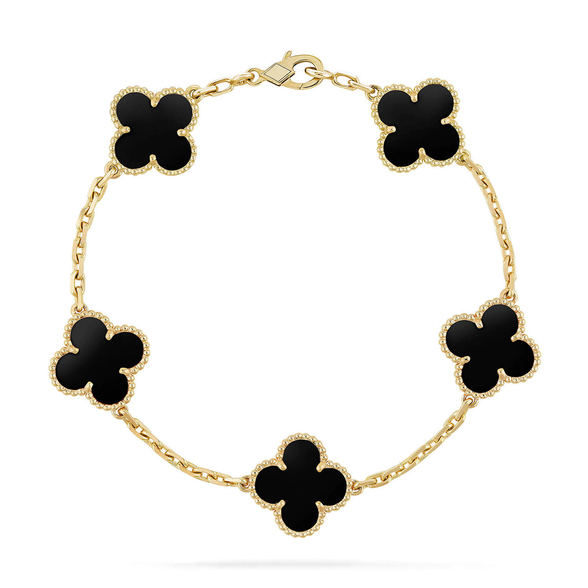 [⭐Hevara Jewelry] CLOVER 5 MOTIF ONYXS BRACELET COLLECTION