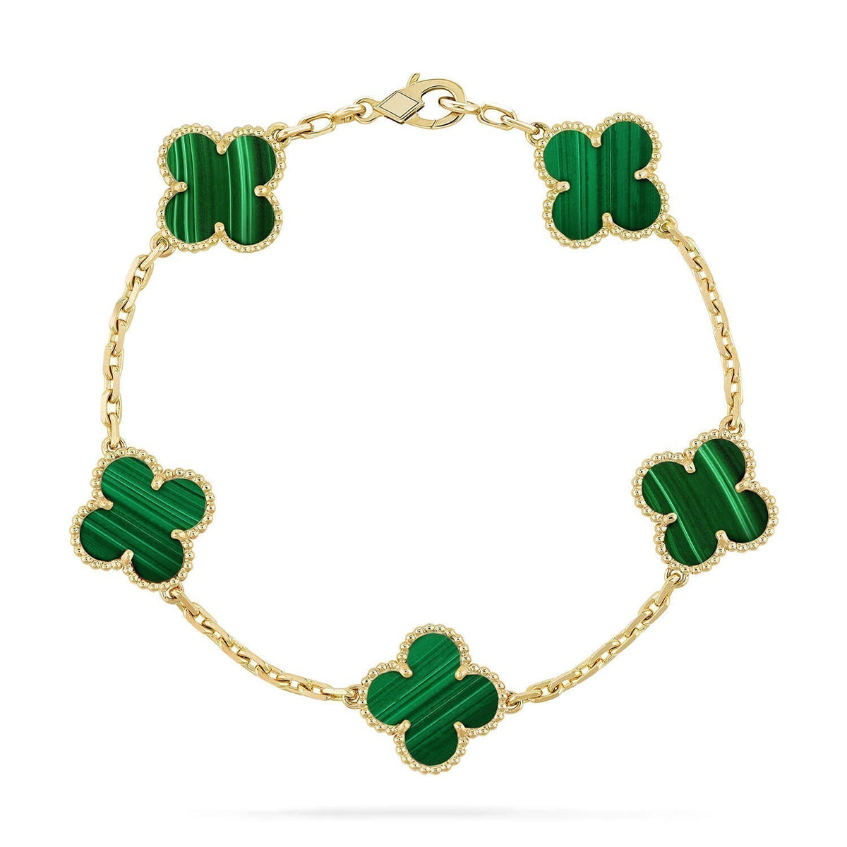 [⭐Hevara Jewelry] CLOVER 5 MOTIF MALACHITE BRACELET COLLECTION