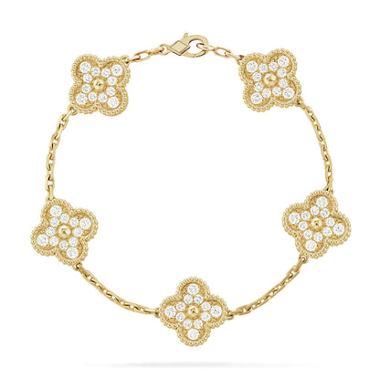 [⭐Hevara Jewelry] CLOVER 5 MOTIF FULL DIAMOND BRACELET COLLECTION