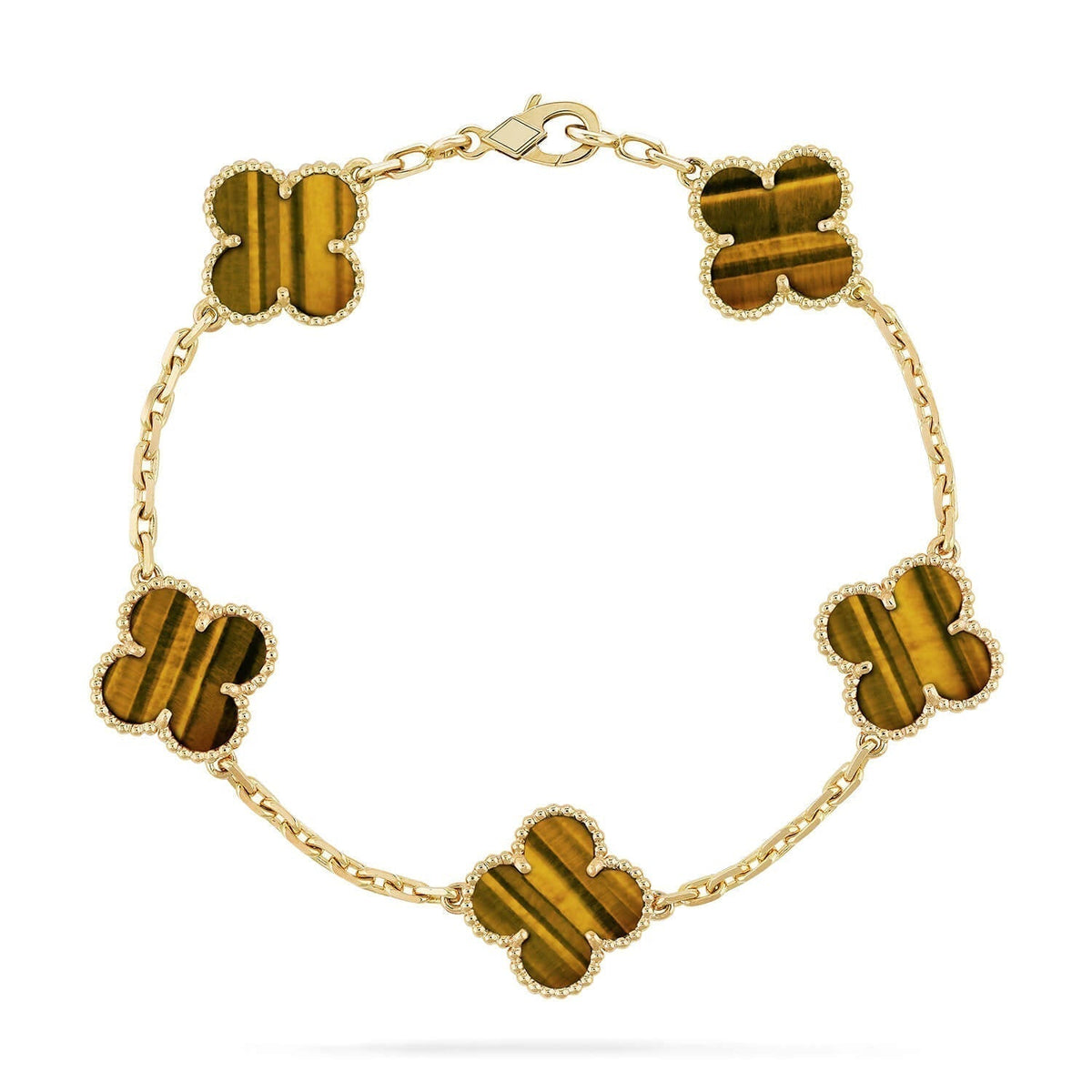 [⭐Hevara Jewelry] CLOVER 5 MOTIFS TIGER EYE BRACELET COLLECTION