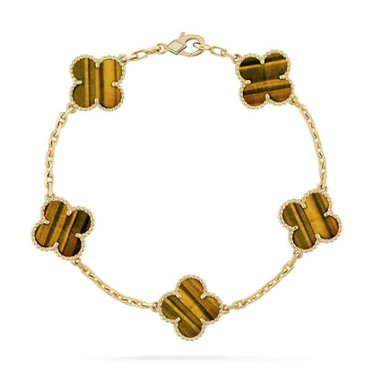 [⭐Hevara Jewelry] CLOVER 5 MOTIFS TIGER EYE BRACELET COLLECTION