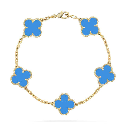 [⭐Hevara Jewelry] CLOVER 5 MOTIF BLUE AGATE BRACELET COLLECTION
