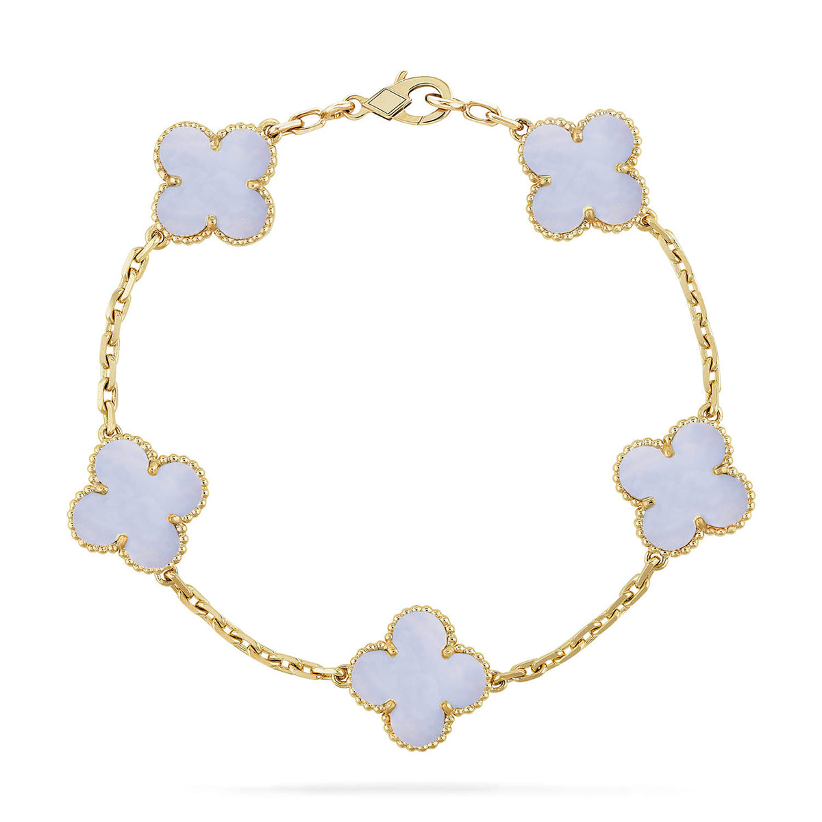 [⭐Hevara Jewelry] CLOVER 5 MOTIF PURPLE CHALCEDONY BRACELET COLLECTION