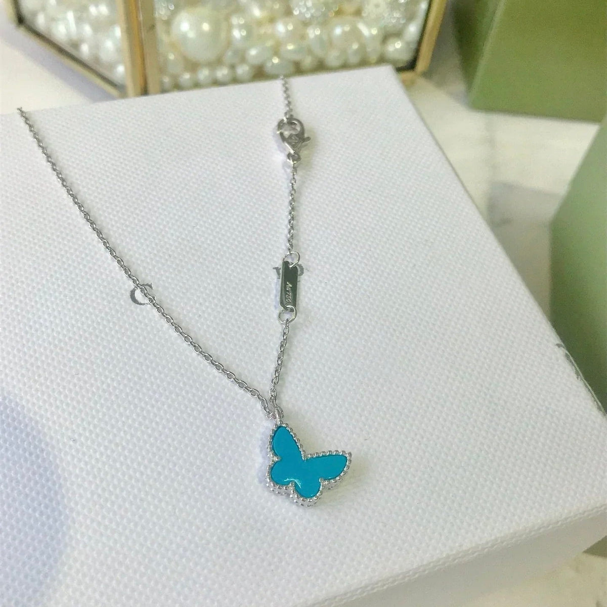 [⭐Hevara Jewelry]BUTTERFLY TURQUOISE BUTTERFLY BRACELET SILVER