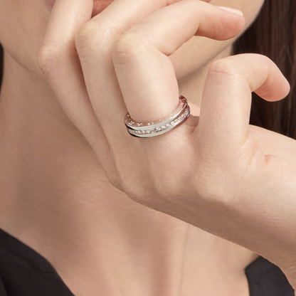 [⭐Hevara Jewelry]ZERO 1 ONE-BAND PAVED DIAMONDS ON THE SPIRAL RING