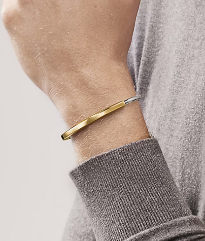 [Hevara Jewelry]LOCK BRACELET YELLOW AND WHITE GOLD