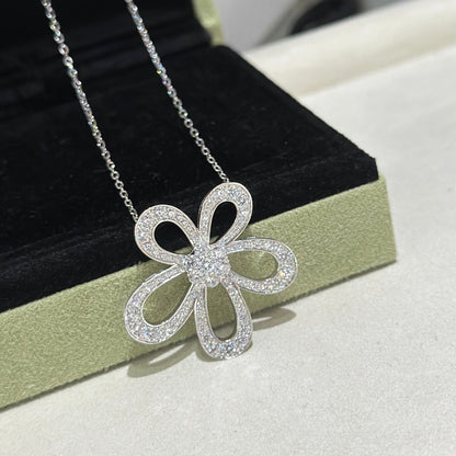 [⭐Hevara Jewelry]FLOWERLACE NECKLACE FULL DIAMONDS
