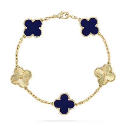 [⭐Hevara Jewelry]CLOVER 5 MOTIF LAPIS LAZULI BRACELET COLLECTION
