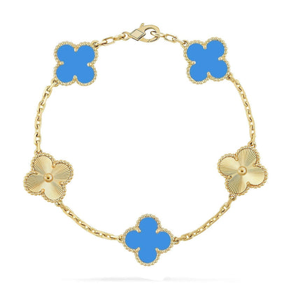 [⭐Hevara Jewelry] CLOVER 5 MOTIF BLUE AGATE BRACELET COLLECTION