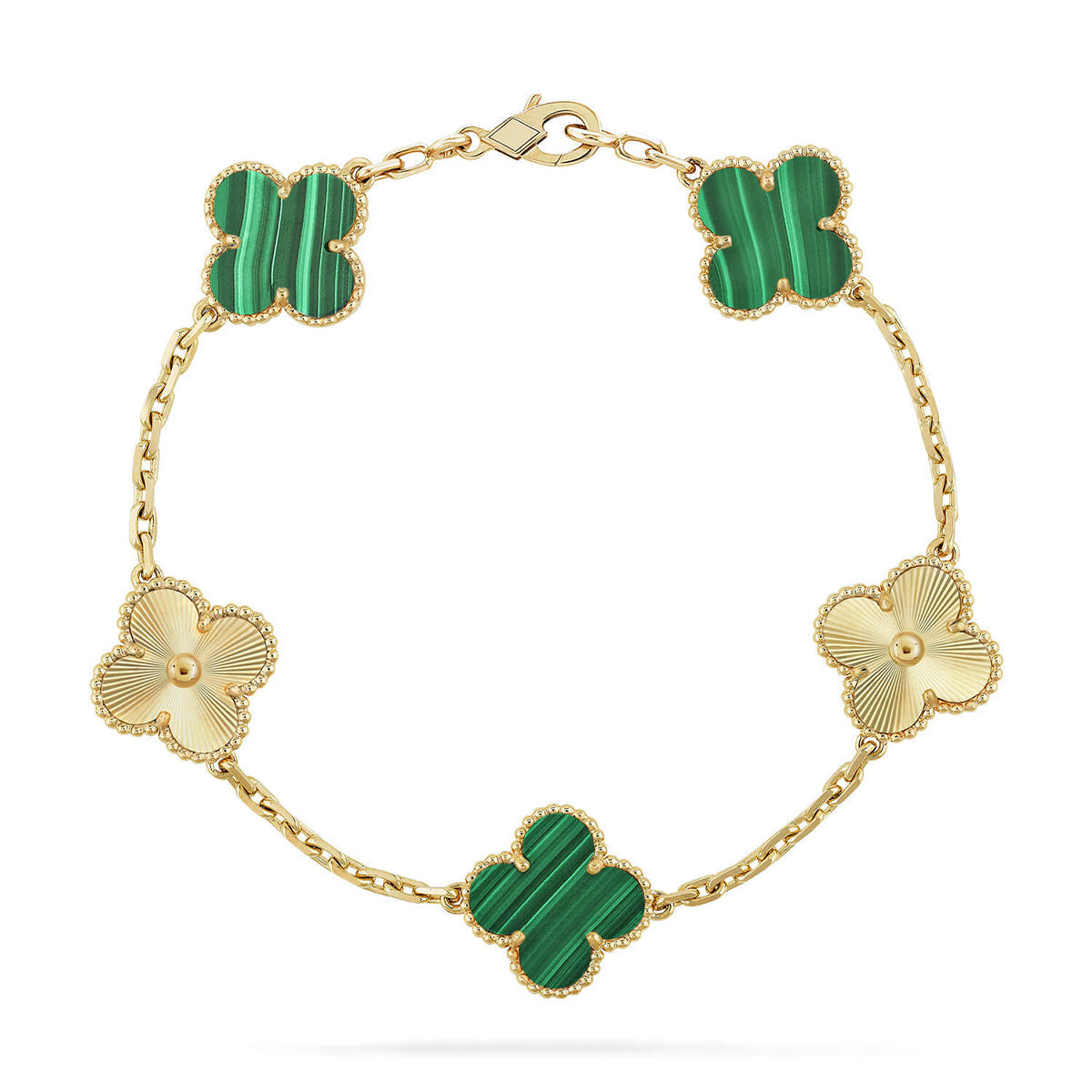 [⭐Hevara Jewelry] CLOVER 5 MOTIF MALACHITE BRACELET COLLECTION