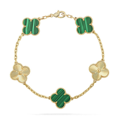 [⭐Hevara Jewelry] CLOVER 5 MOTIF MALACHITE BRACELET COLLECTION